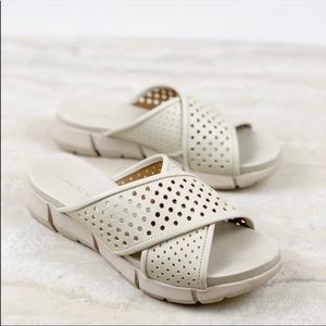 Calvin Klein leather slide sandals